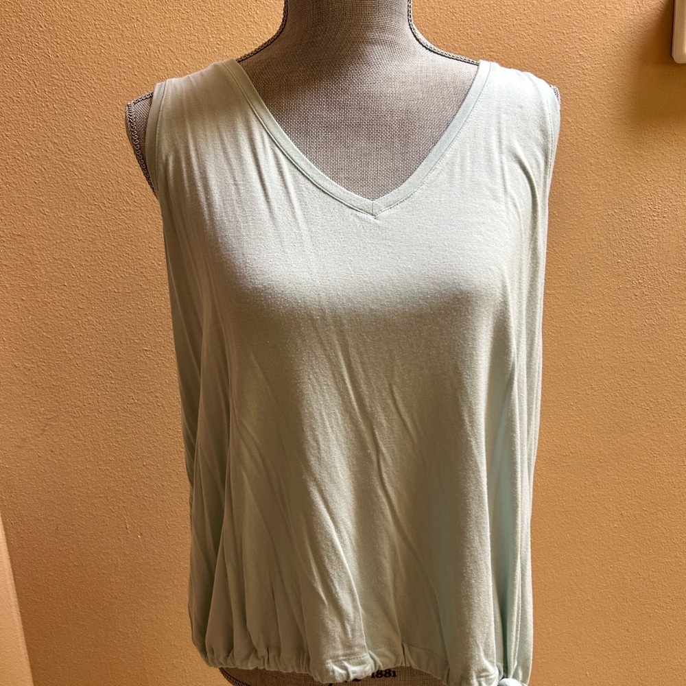 Express Light Blue V-Neck Tank Top